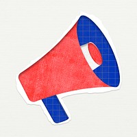 Red megaphone colorful psd graphic for digital advertising