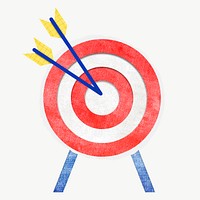 Colorful market targeting graphic vector with dart and arrow