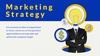 Editable marketing strategy template psd with businessman and lightbulb remixed media