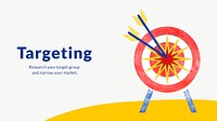 Market targeting business template vector with dart arrow graphic