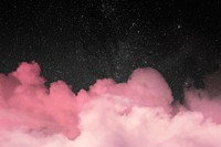 Cute background vector with pink clouds