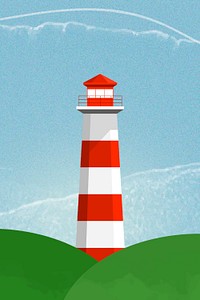 Lighthouse background psd in red and white color mixed media