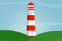 Lighthouse background psd in red and white color mixed media