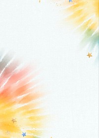 Colorful tie dye background psd with abstract watercolor border