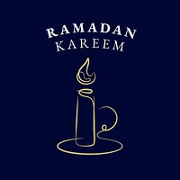 Ramadan candle logo vector in doodle style