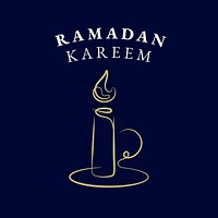 Ramadan candle logo psd in doodle style