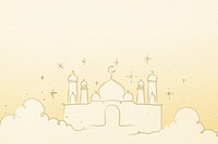 Yellow background psd with Arabic architecture