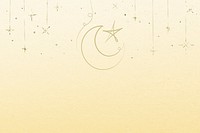 Ramadan yellow background with star and crescent moon