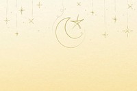 Ramadan yellow background vector with star and crescent moon border