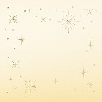 Gold light sparkle frame psd on textured yellow background