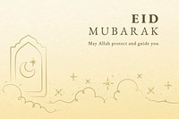 Ramadan greeting with crescent moon illustration for social media banner