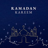 Editable ramadan template vector for social media post with Islamic architecture