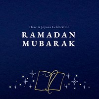 Ramadan social media template vector with tome