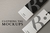 Editable clothing tag mockup psd minimal advertisement