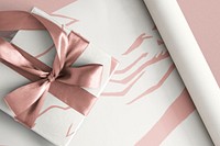 Christmas gift box mockup, aesthetic ribbon, realistic design psd