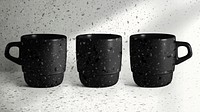 Terrazzo mugs mockup psd in classic black