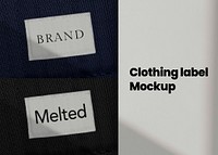 Editable clothing label mockup psd apparel ad