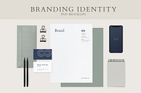 Branding identity mockup psd stationery set