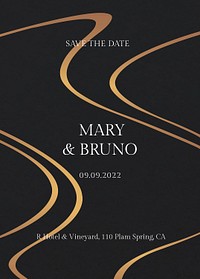 Luxury invitation template psd in black