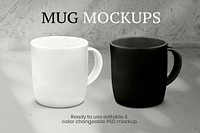 Minimal mug mockup psd editable product ad
