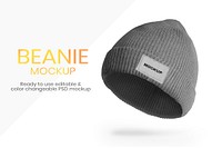 Beanie knitted hat mockup psd