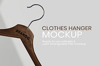 Editable clothes hanger mockup psd apparel ad