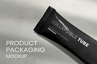 Editable collapsing tube mockup psd product packaging ad