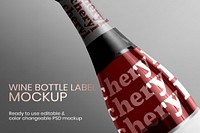 Wine bottle label mockup psd editable advertisement