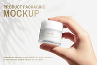 Editable cosmetic pod mockup psd beauty product packaging ad