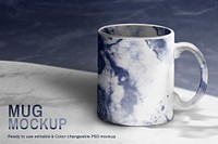 Editable blue tie dye psd mockup ad