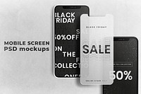 Mobile phone screen mockup psd digital device