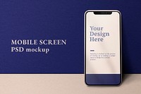 Mobile phone screen mockup psd digital device