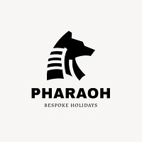 Minimal logo psd illustration of Egyptian sphinx with text