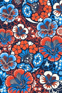 Vintage batik floral pattern psd