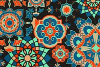 Ethnic floral pattern background psd