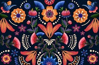 Mexican ethnic flower pattern illustration