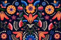 Mexican ethnic flower pattern psd