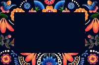 Mexican ethnic flower frame vector illustration