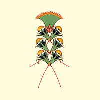 Ancient Egyptian lotus illustration, remixed from public domain artworks