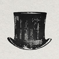 Top hat vintage sticker vector in black and white