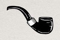Smoking Pipe vintage graphic psd in black and white