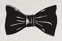 Bow tie vintage graphic vector in black and white