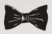 Bow tie vintage graphic psd in black and white