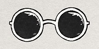 Sunglasses vintage sticker psd in black and white