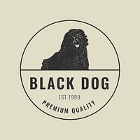 Vintage business logo template psd with vintage dog illustration, remixed from artworks by Moriz Jung