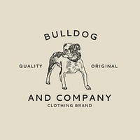 Boutique business logo template vector with vintage bulldog, remixed from artworks by Moriz Jung