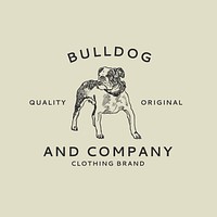 Boutique business logo template psd in vintage dog bulldog, remixed from artworks by Moriz Jung