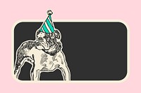 Bulldog badge vector vintage illustration, remixed from artworks by Moriz Jung