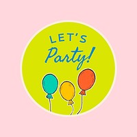 Editable party template psd with quote, let&rsquo;s party