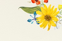 Colorful flower background psd illustration
